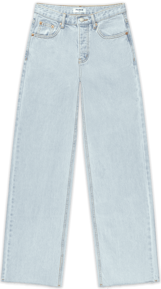 low rise baggy jean flat lay -light wash