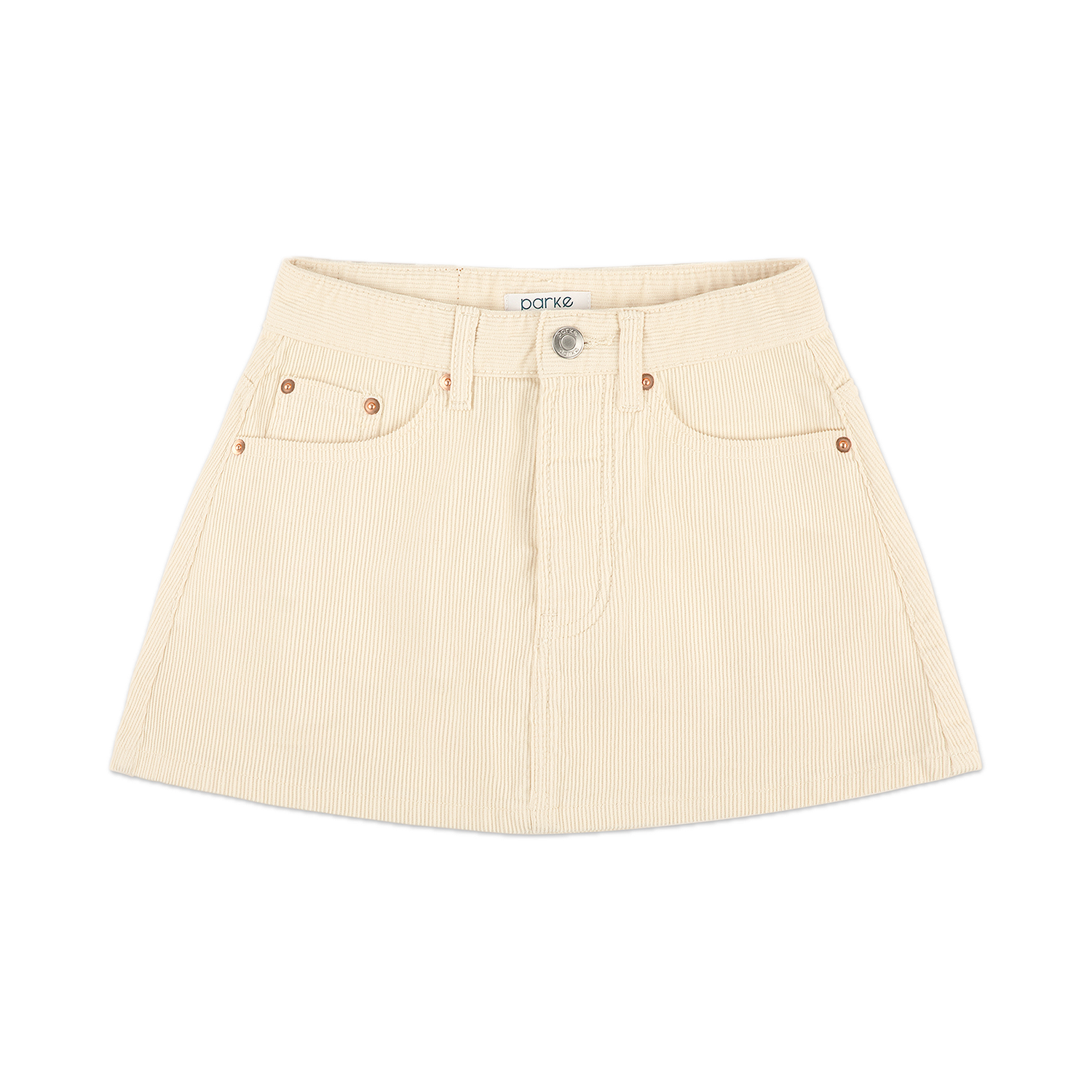 cream cord mini skirt flat lay- cream