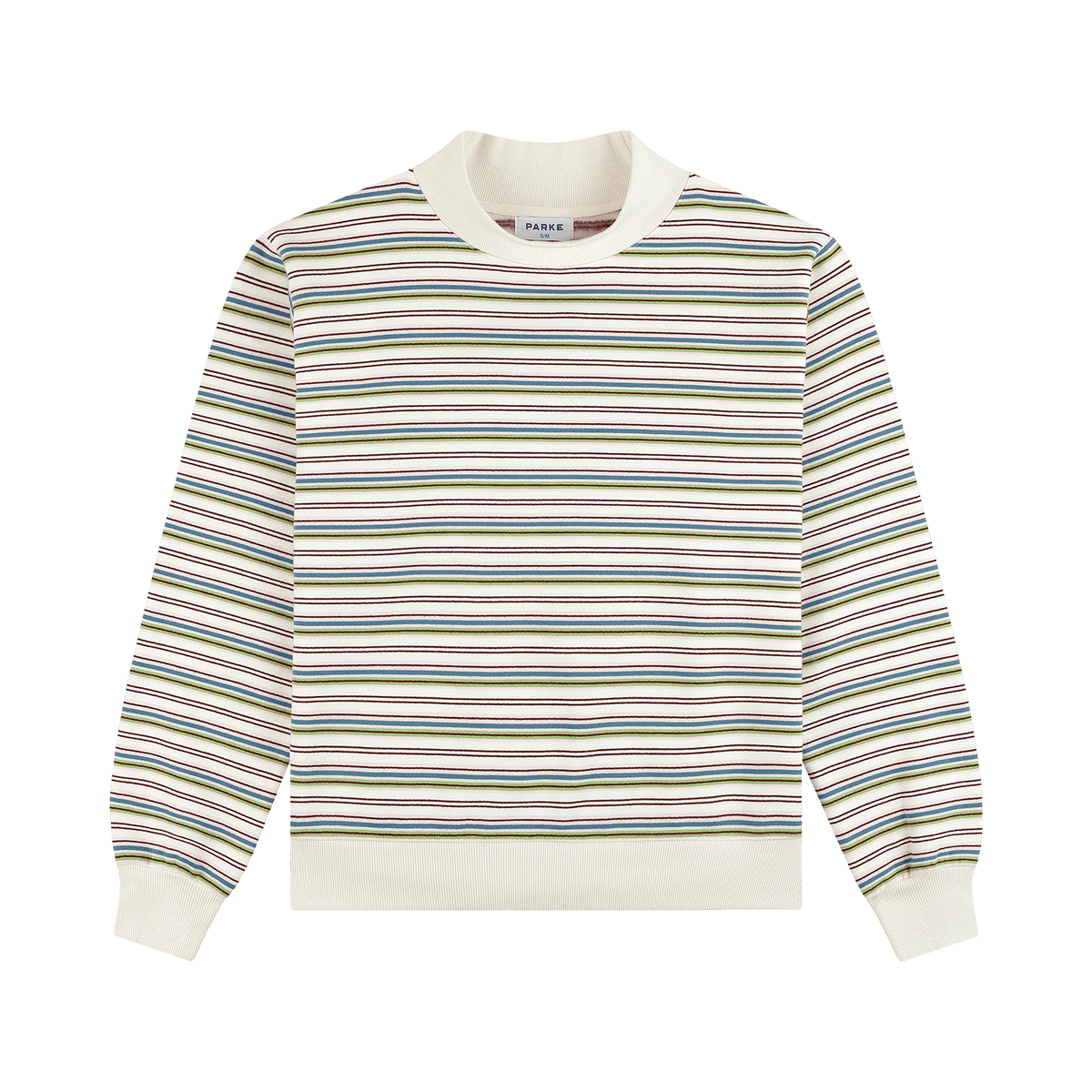 Stripe Mockneck Sweatshirt - Cream