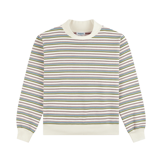 Stripe Mockneck Sweatshirt - Cream
