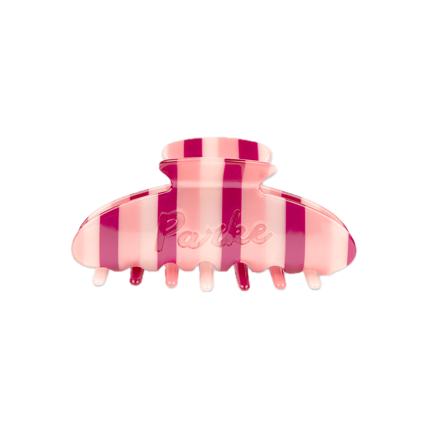 valentines stripe claw clip flat lay- valentines stripe