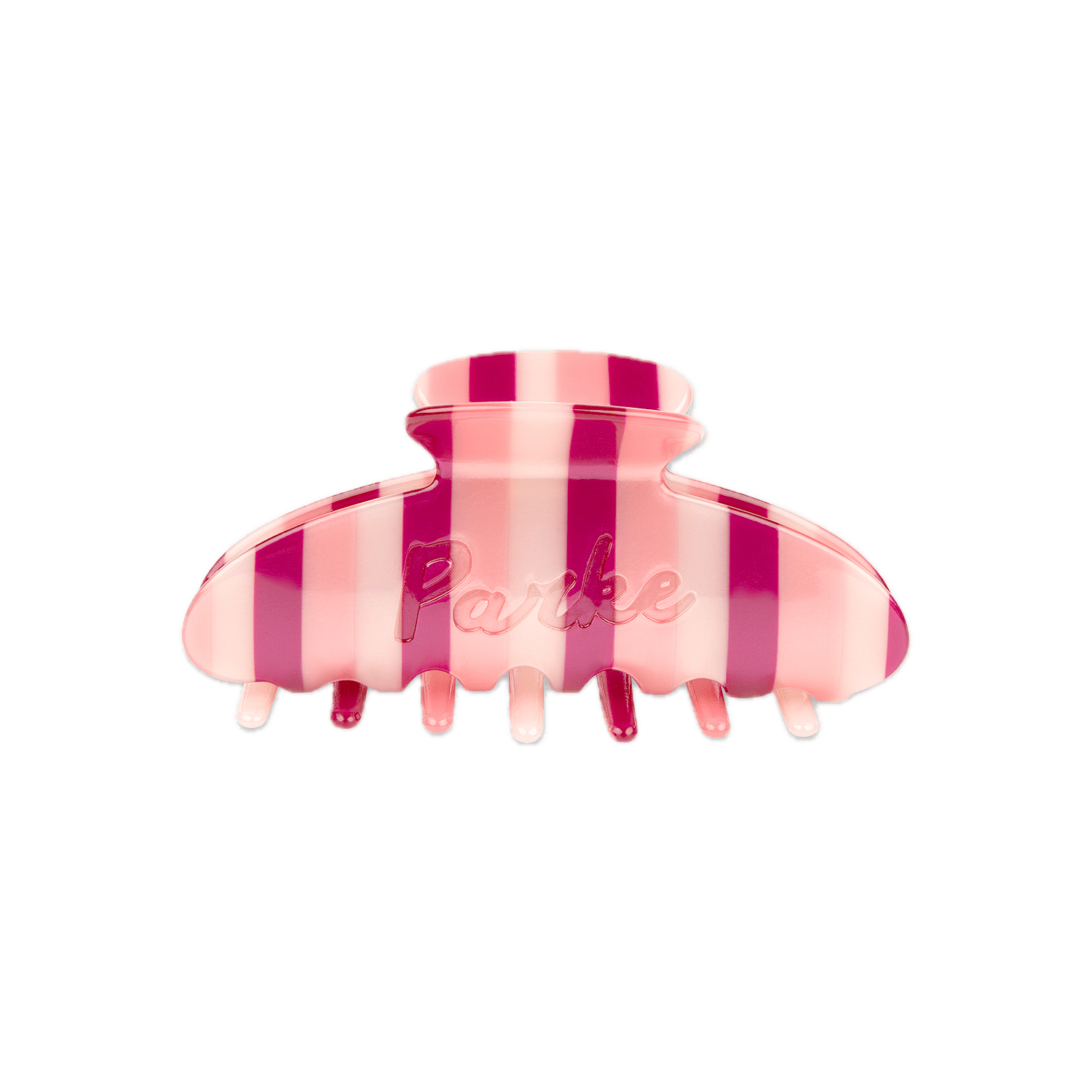 valentines stripe claw clip flat lay- valentines stripe