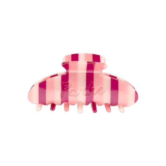 valentines stripe claw clip flat lay- valentines stripe