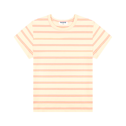flat lay striped tee -cream stripe