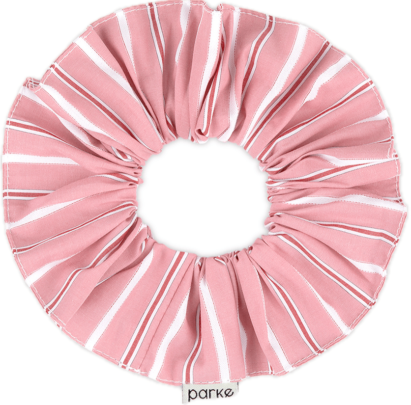 dark pink stripe scrunchie -dark pink stripe