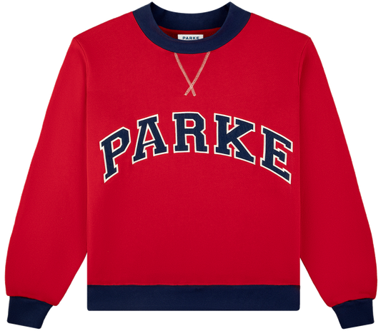 two tone varsity mockneck -firecracker
