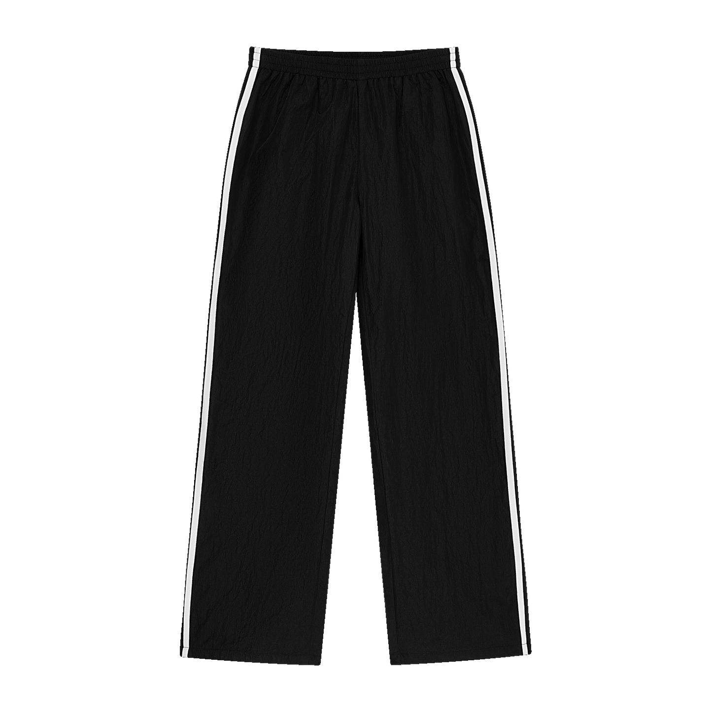 Sport Stripe Nylon Pants - Black