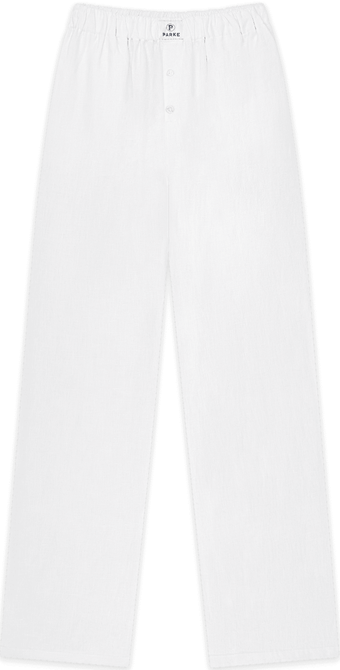 linen boxer pant -white
