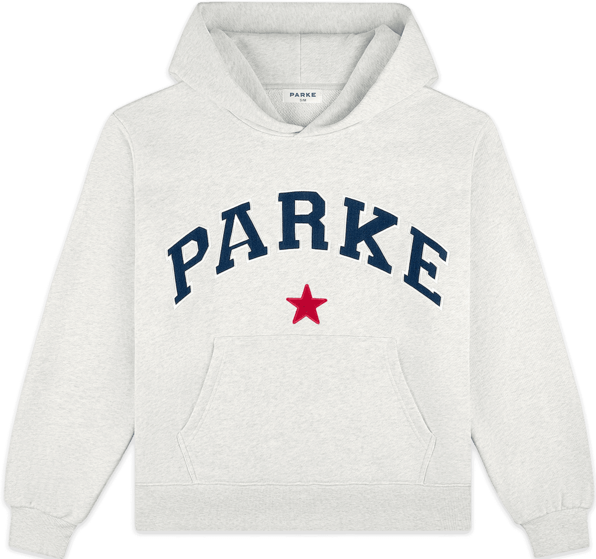 varsity star hoodie -heather grey + navy