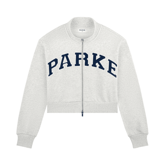 Varsity Zip Up - Heather Grey + Denim