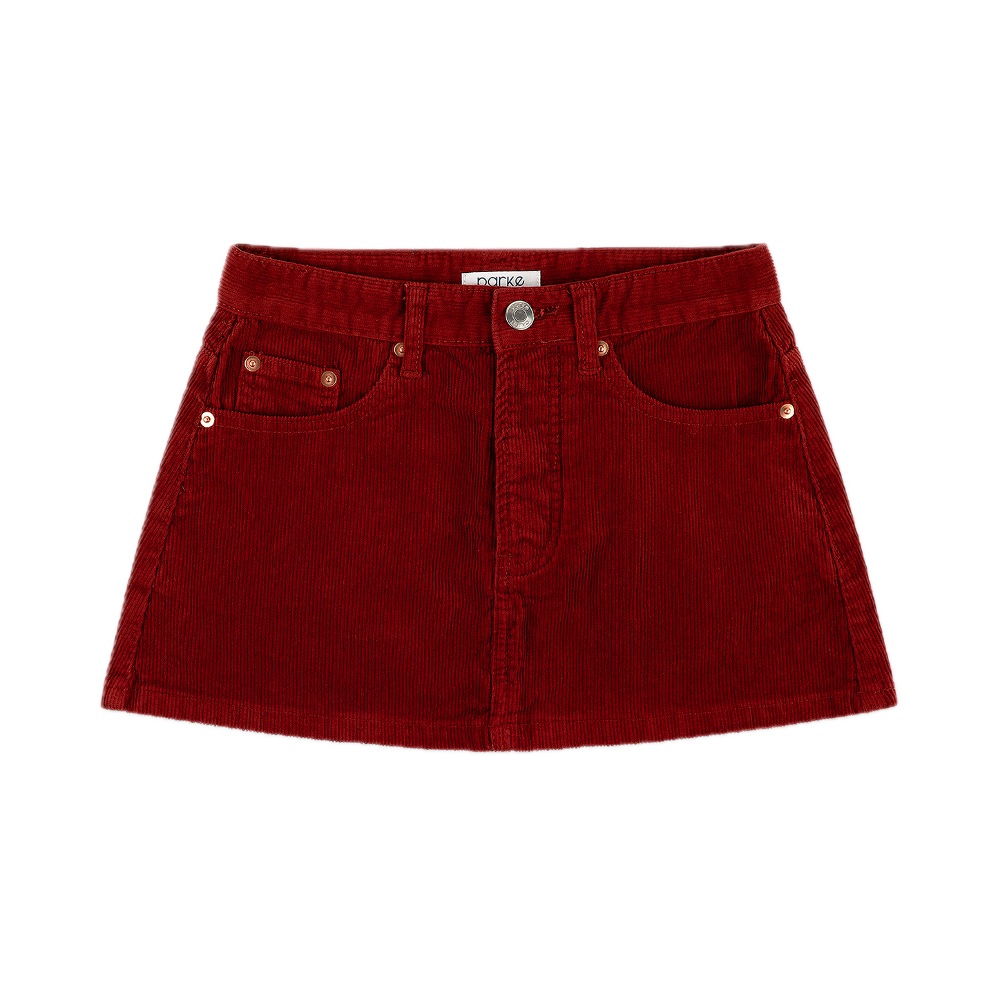 burgundy cord mini skirt flat lay- burgundy