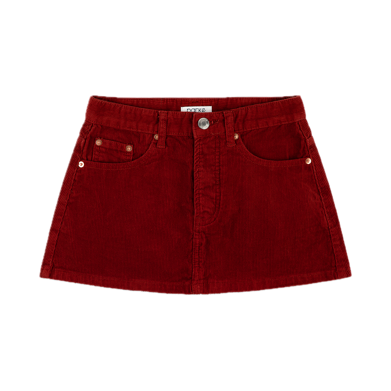 burgundy cord mini skirt flat lay- burgundy