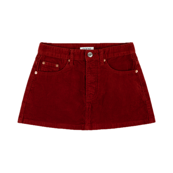 Corduroy Mini Skirt Burgundy 29