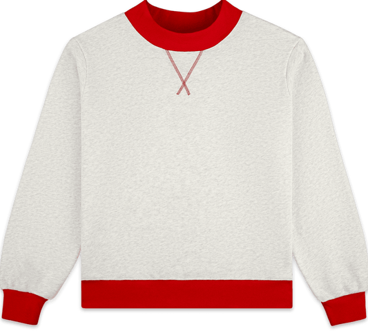 two tone classic mockneck -heather grey