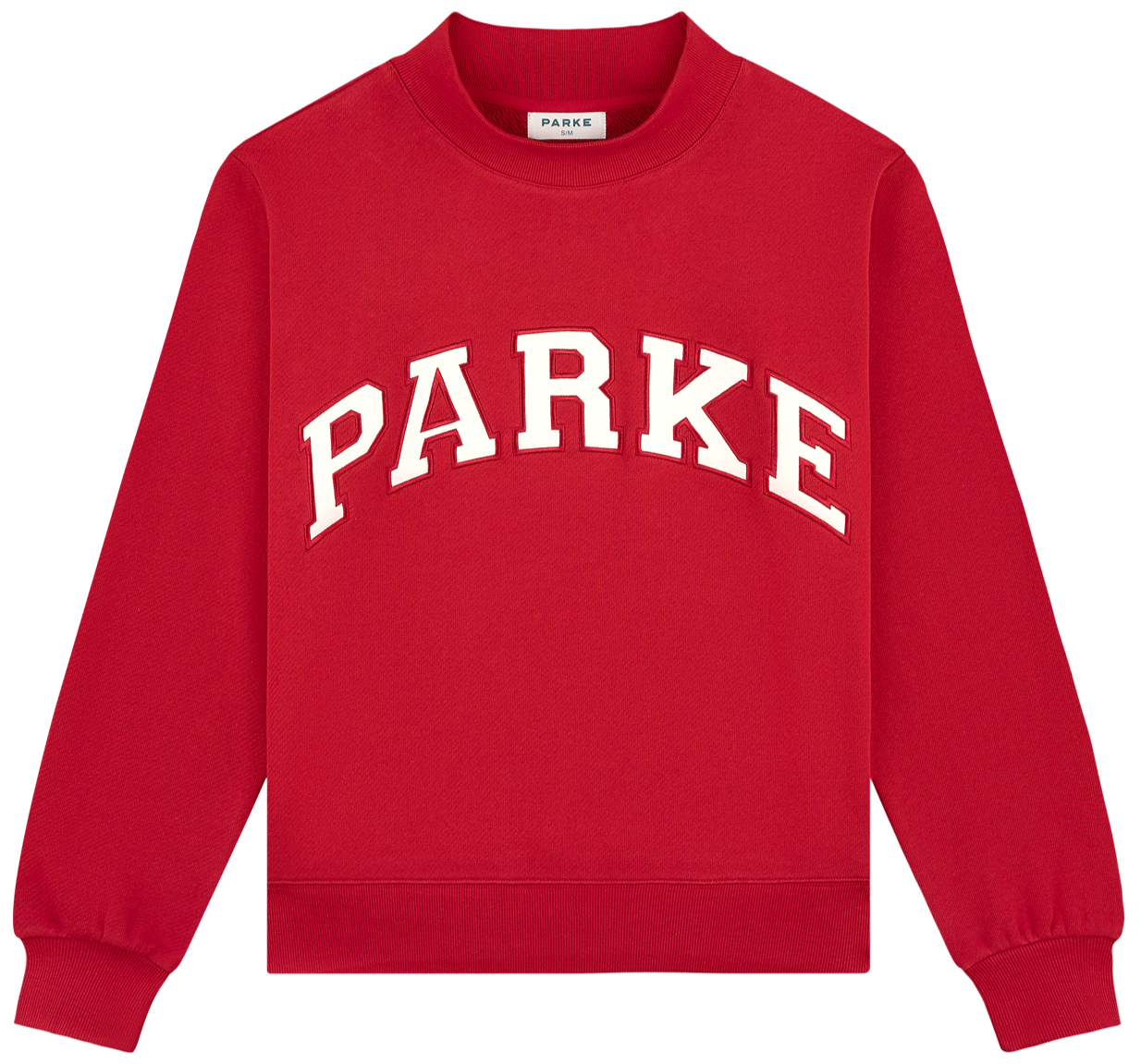 back to school varsity mockneck -crimson + white