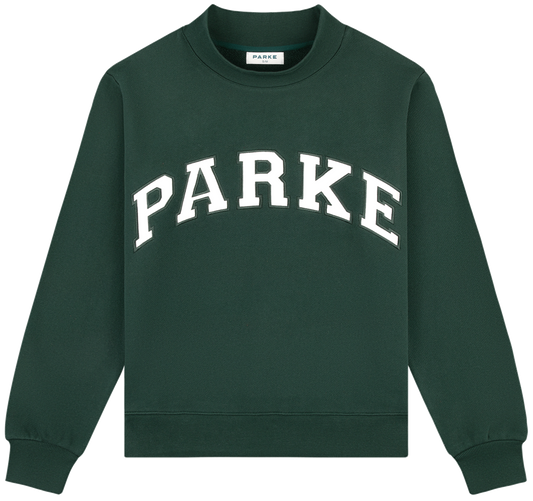 back to school varsity mockneck -forest + white