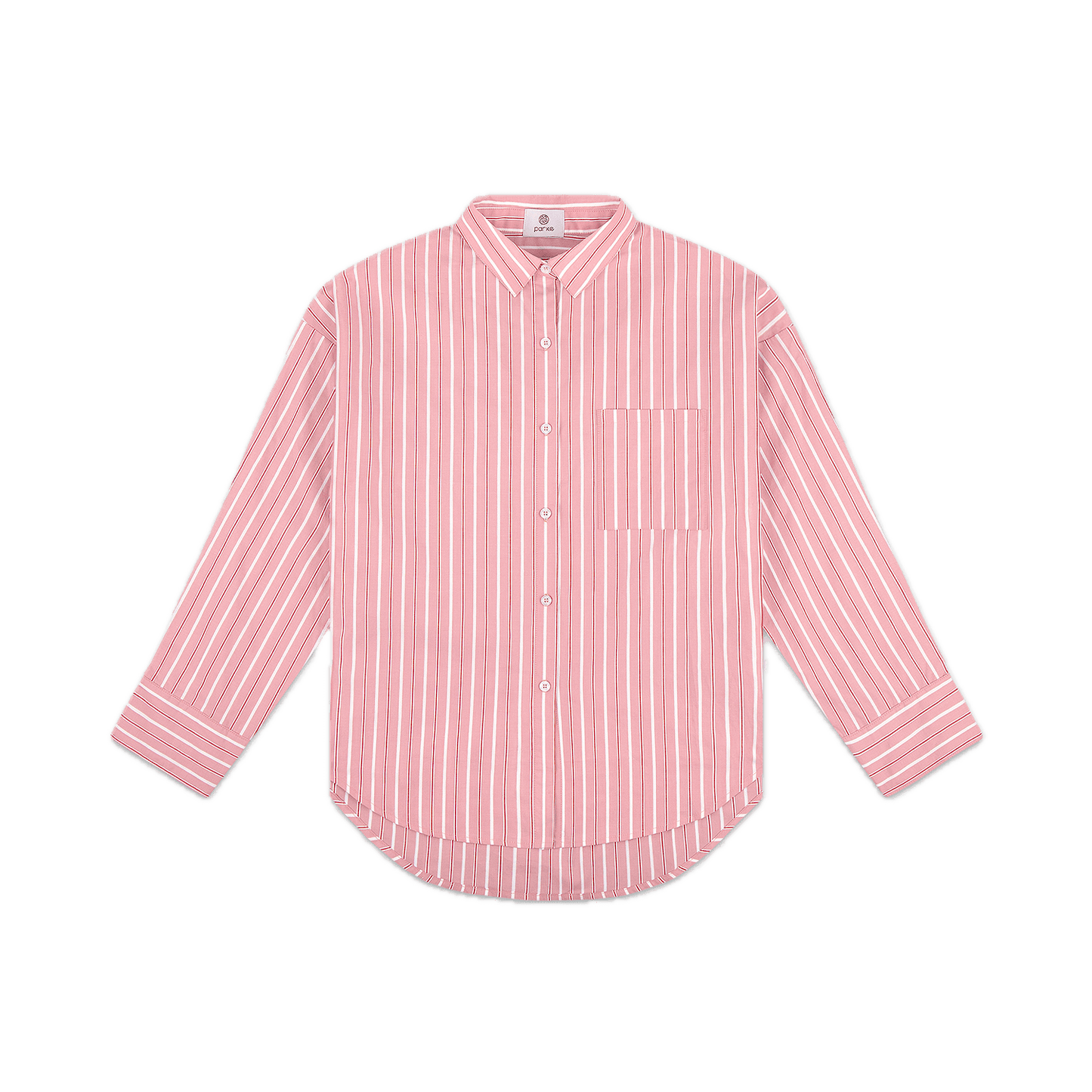 dark pink stripe boyfriend button down -dark pink stripe