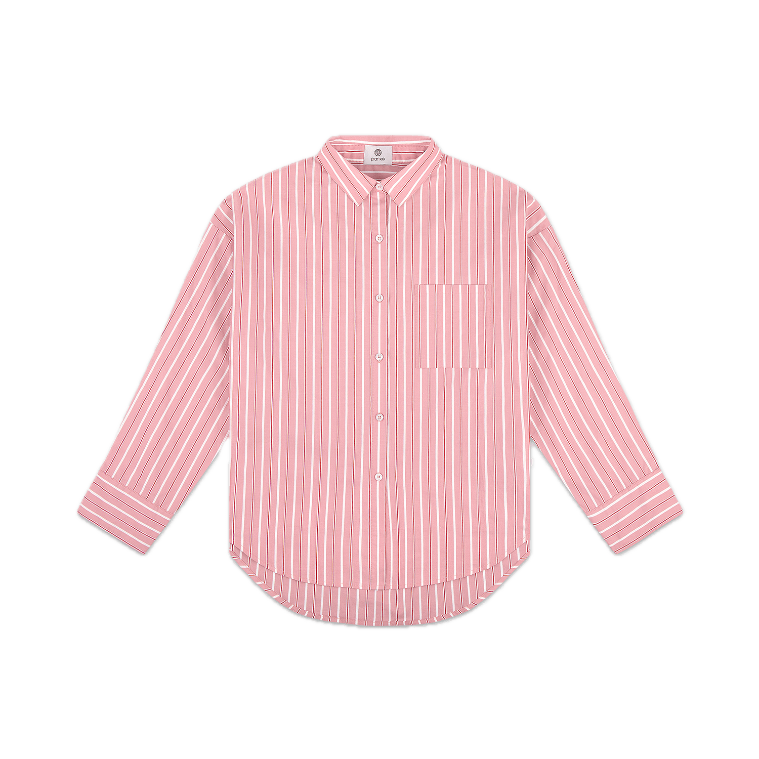 dark pink stripe boyfriend button down- dark pink stripe