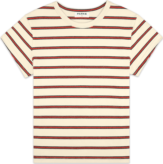 cotton tee -firecracker stripe