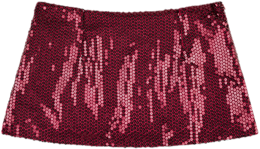 burgundy sequin mini skirt flat lay - burgundy