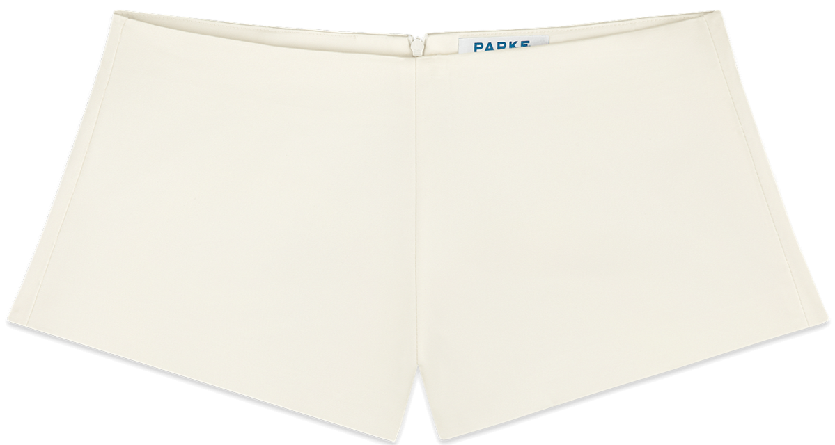 Satin shorts flat lay -cream