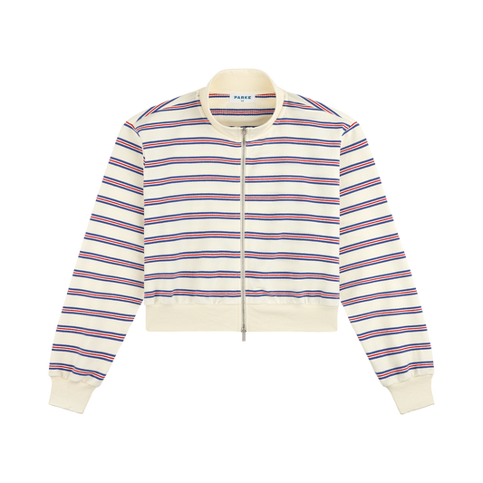 Zip Up Mockneck - Anchor Stripe