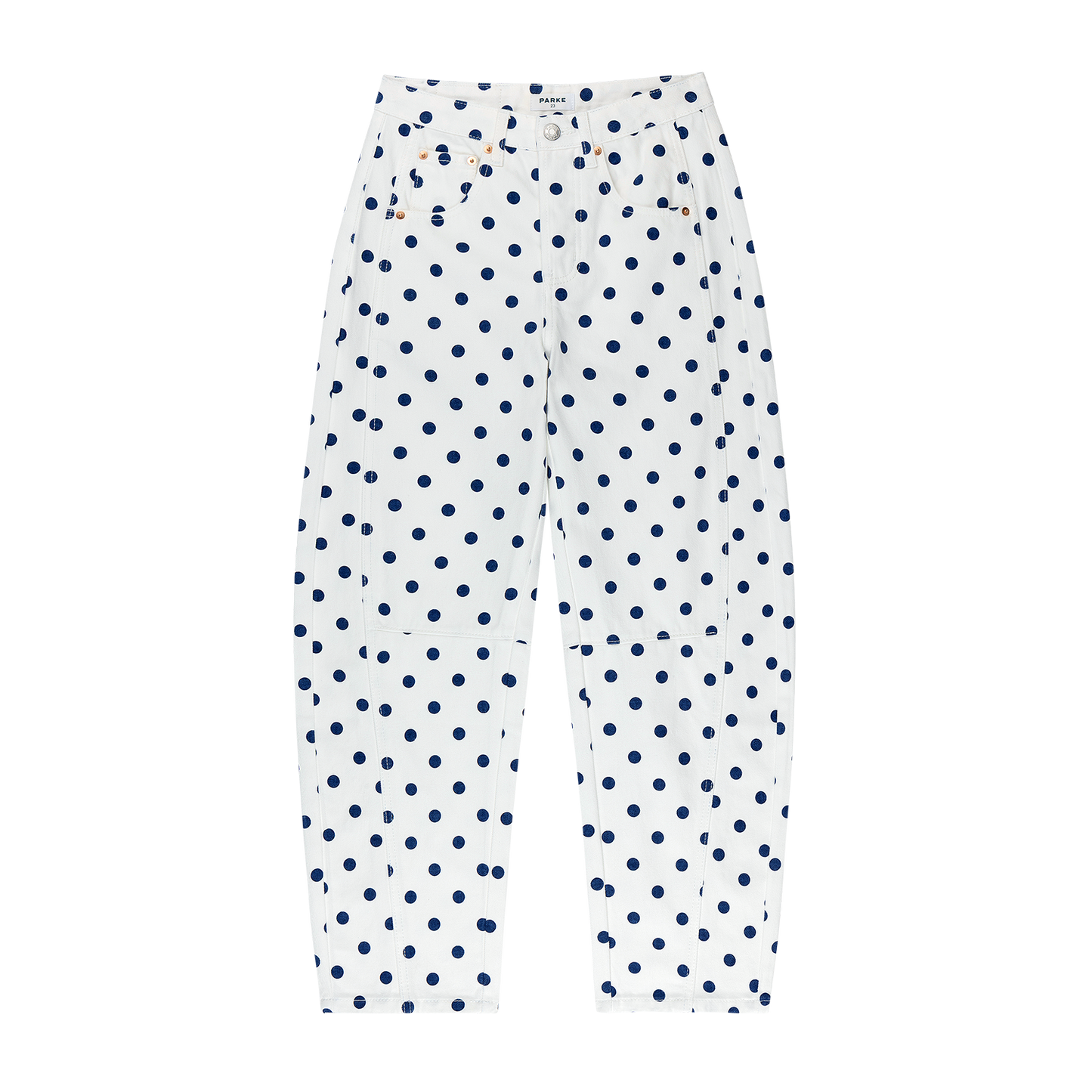 Polka Dot Horseshoe Jean - White Polka Dot