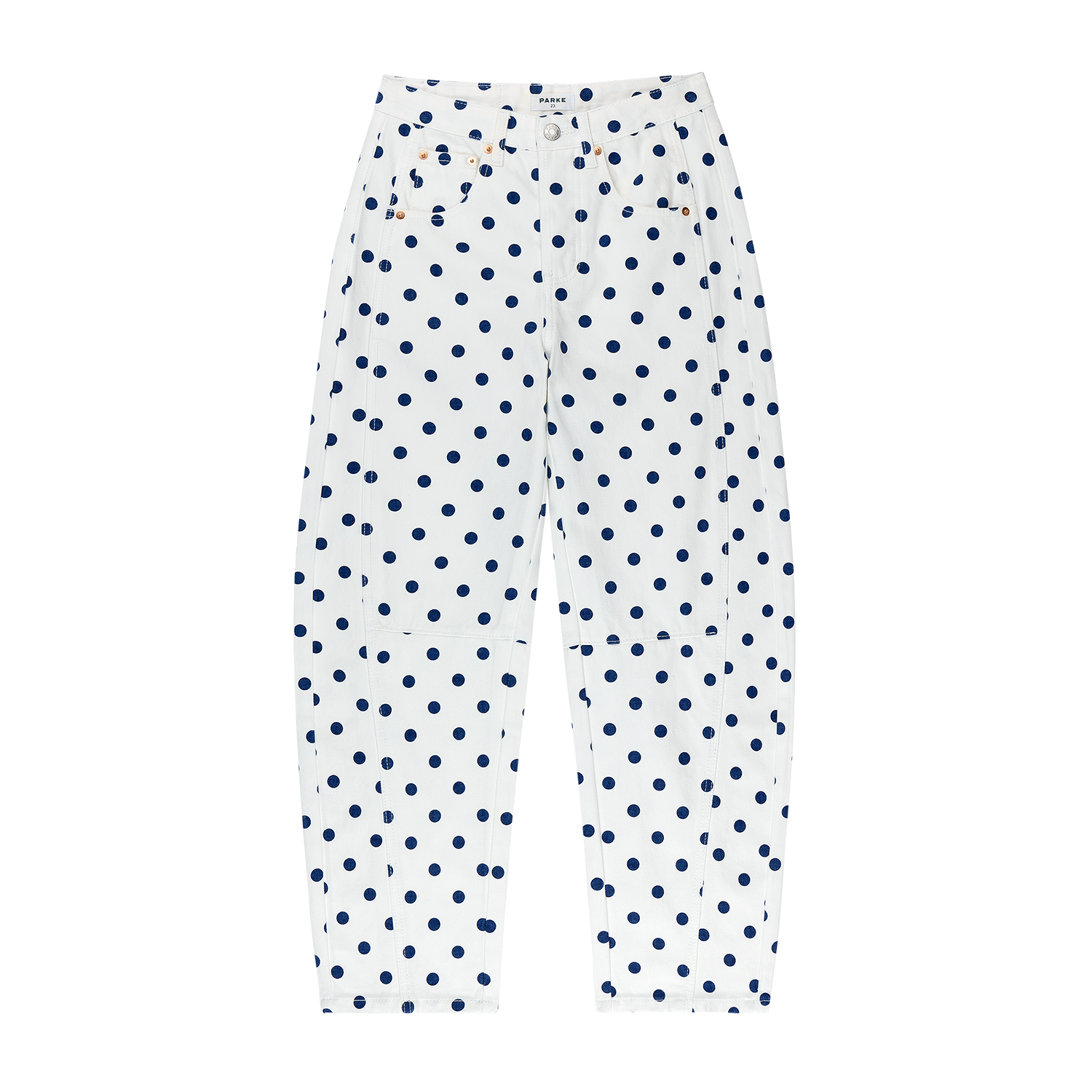 Polka Dot Horseshoe Jean - White Polka Dot