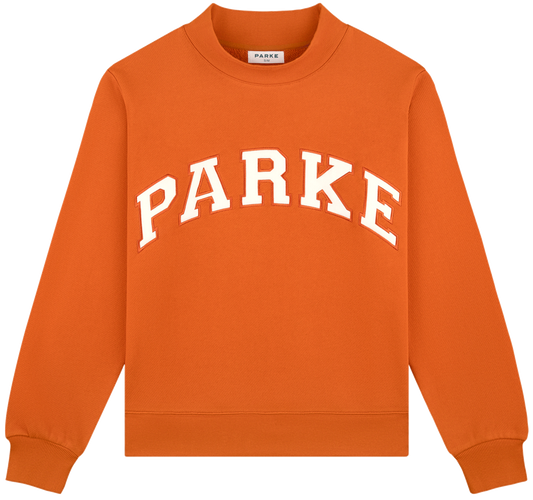 back to school varsity mockneck -amber + white