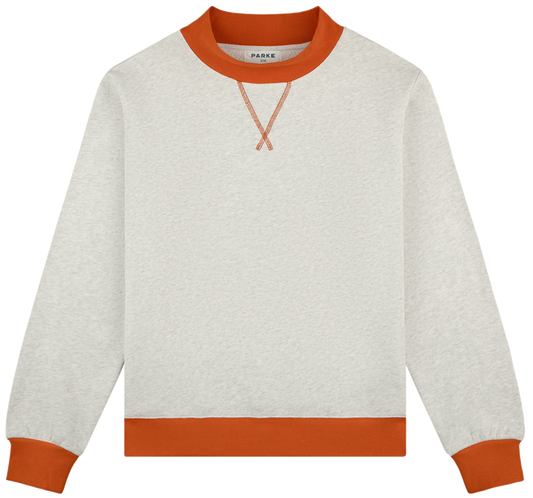 two tone classic mockneck -grey + amber