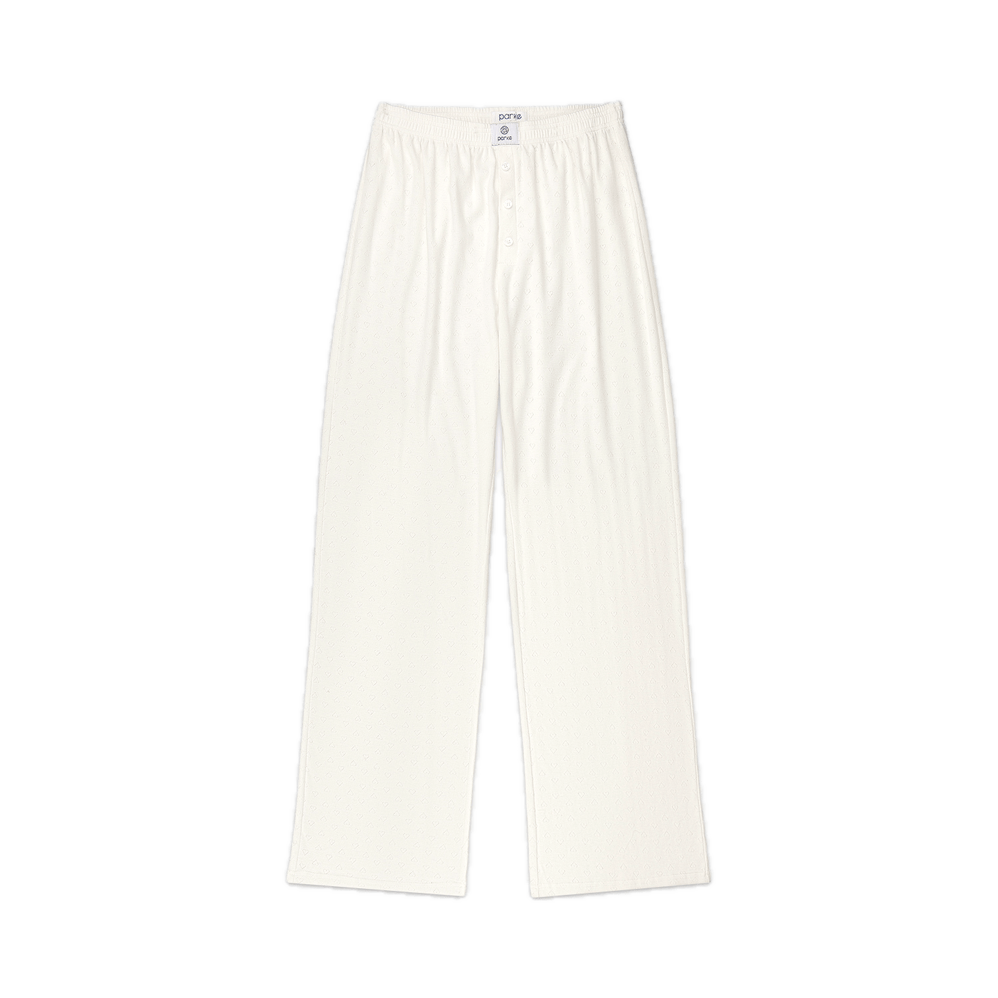 heart pointelle boxer pant flat lay -white