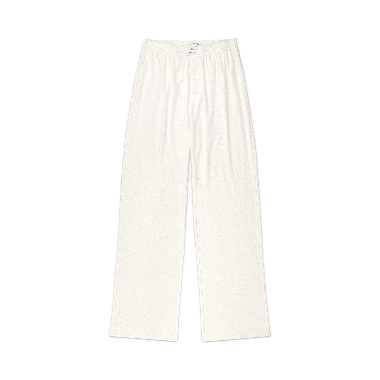 heart pointelle boxer pant flat lay -white