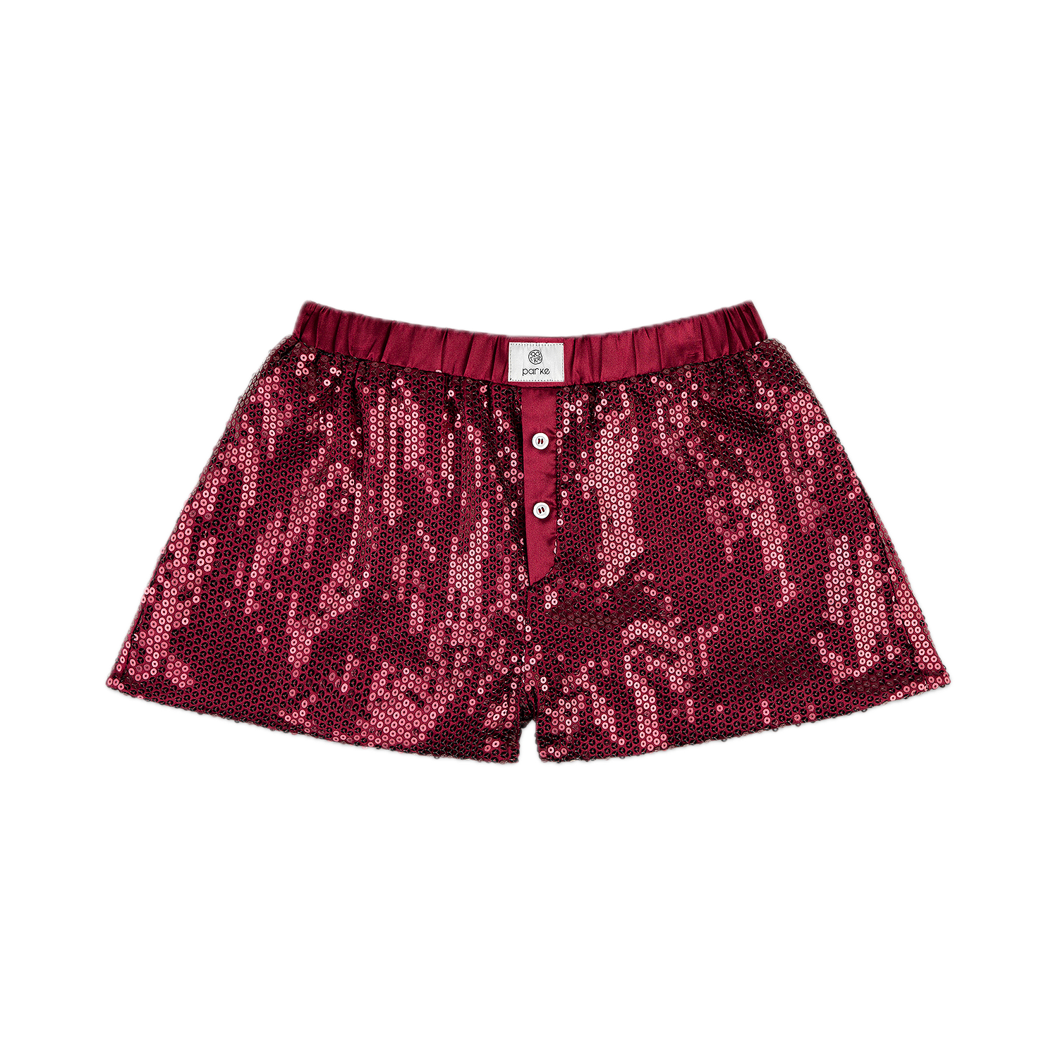 burgundy sequin boxer short- burgundy