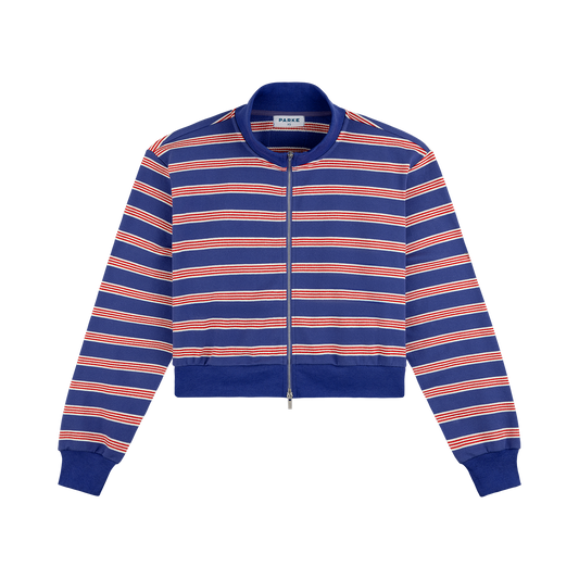 Zip Up Mockneck - Sailor Stripe