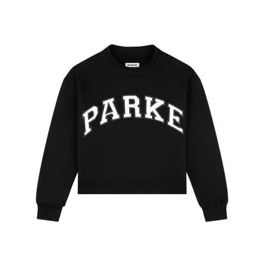 Shrunken Varsity Mockneck - Black + White