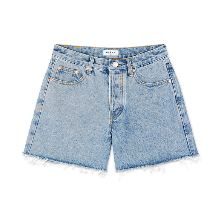 long baggy shorts flat lay -vintage wash