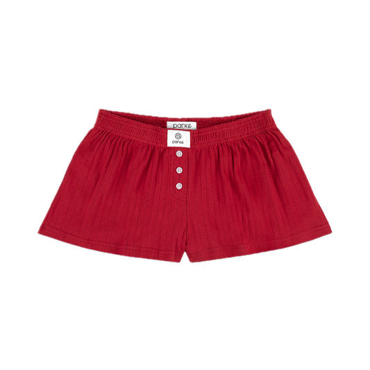 Burgundy Pointelle Shorts - burgundy