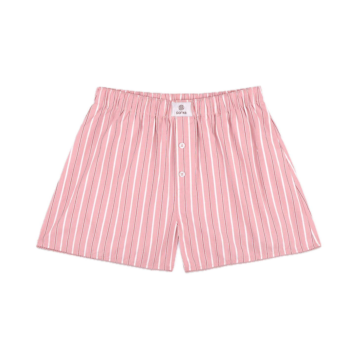 dark pink frill boxer short flat lay- dark pink stripe