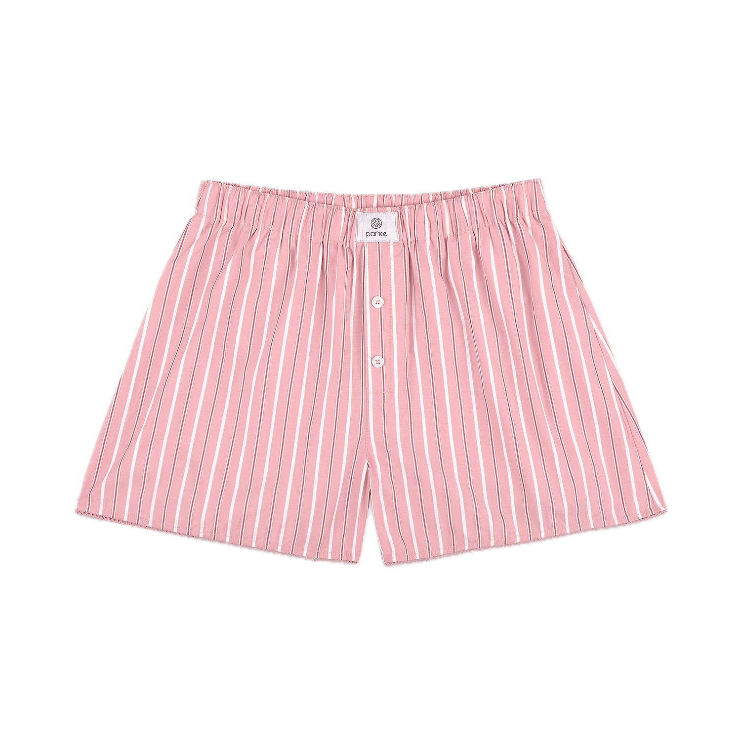 dark pink frill boxer short flat lay -dark pink stripe