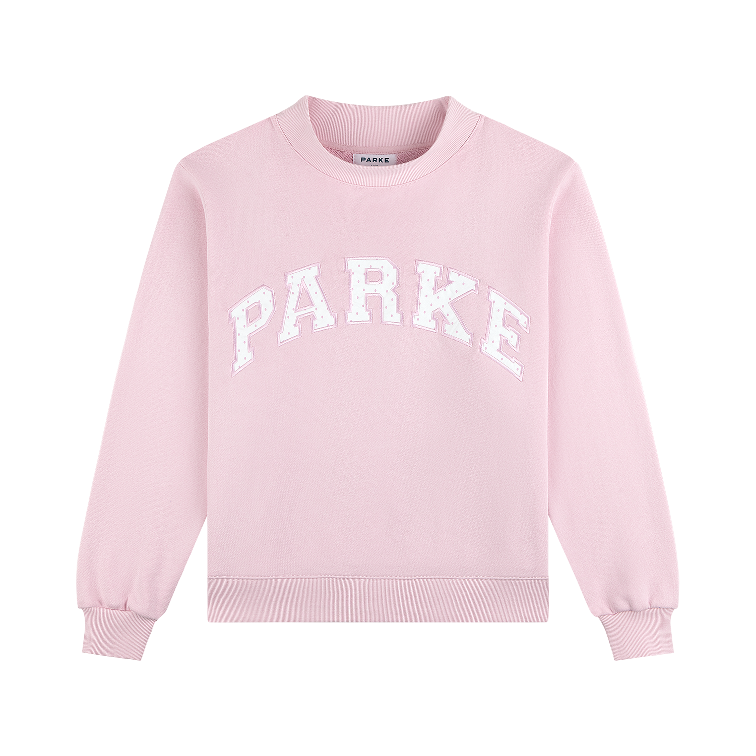 Polka Dot Letter Varsity Mockneck - Sprinkle