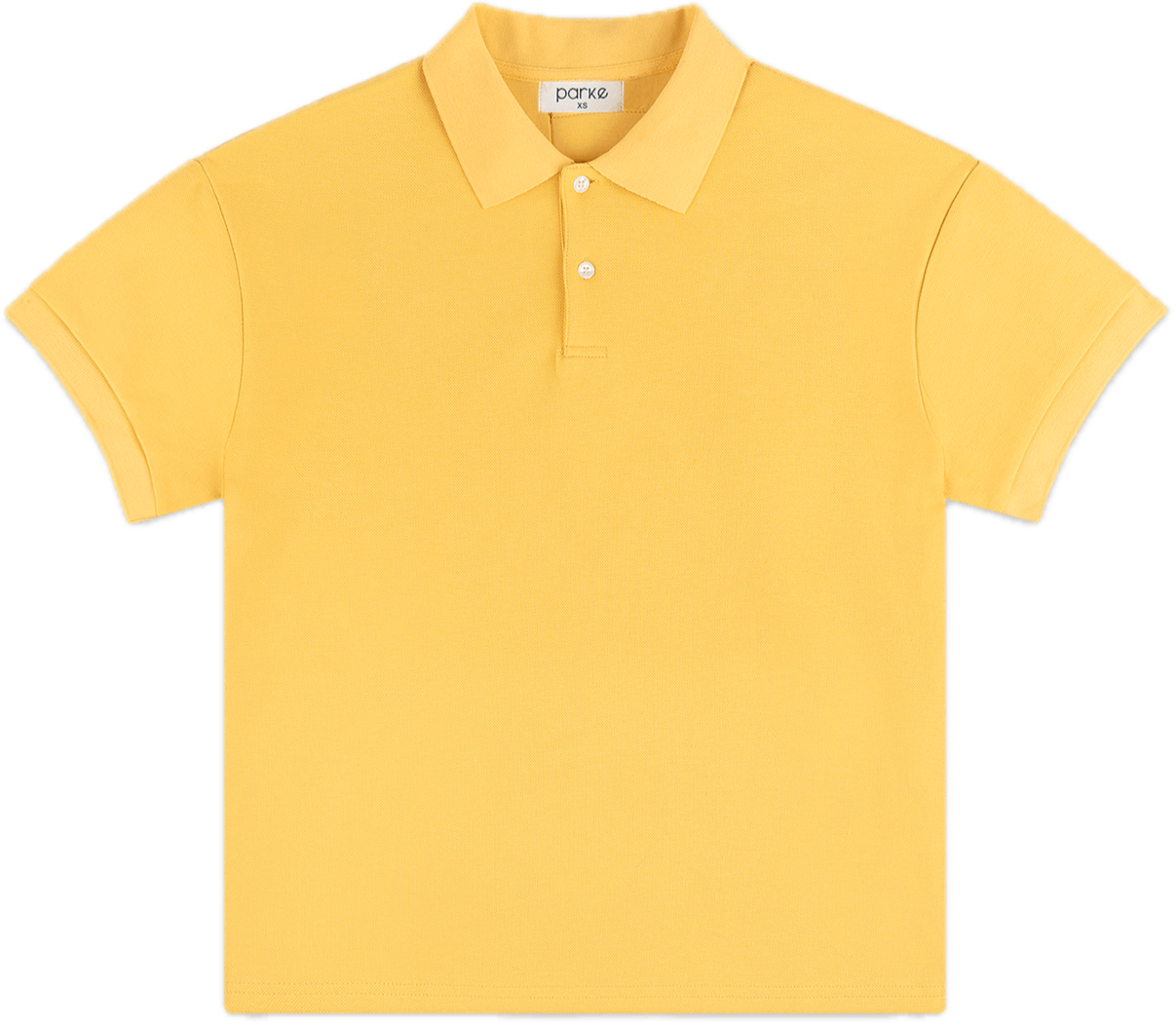 short sleeve polo flat lay - sunny
