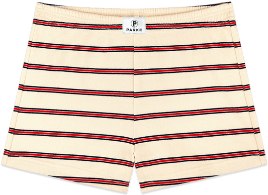 cotton mini shorts -firecracker stripe