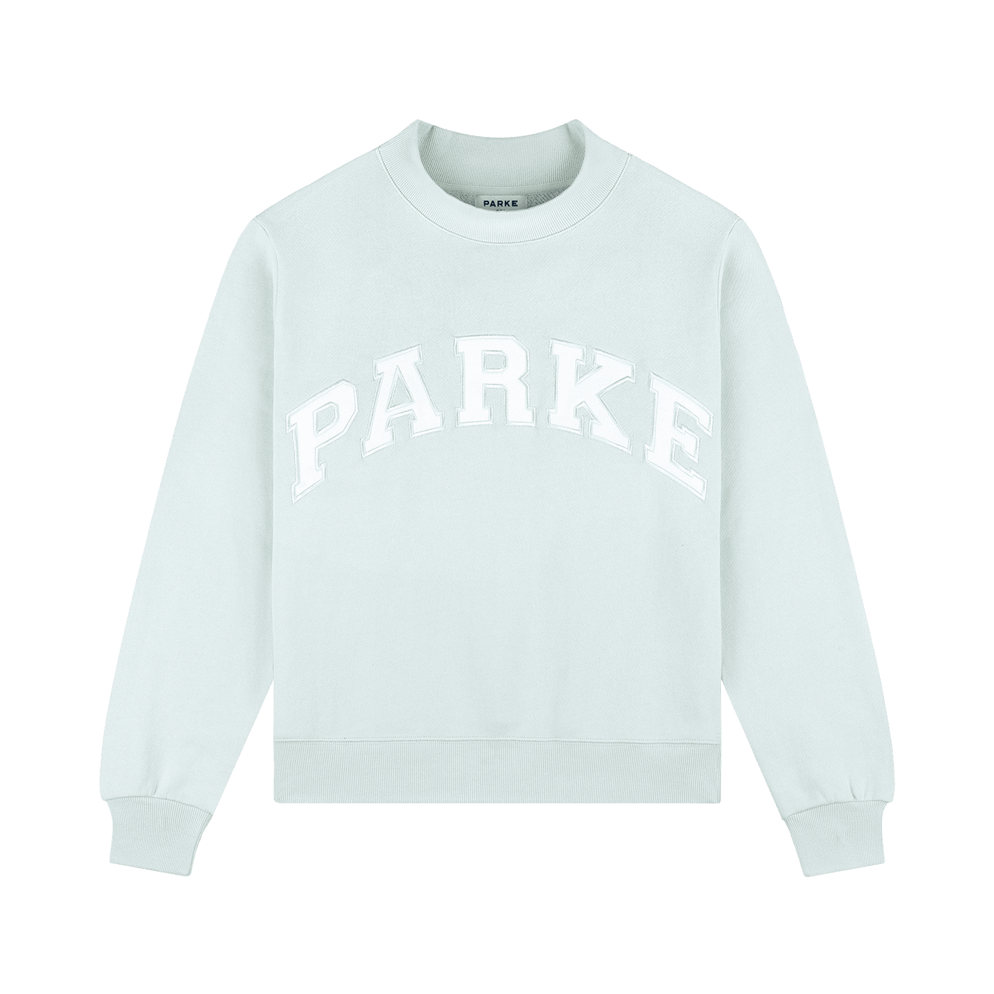 Bridal Varsity Mockneck - Pale Blue + White
