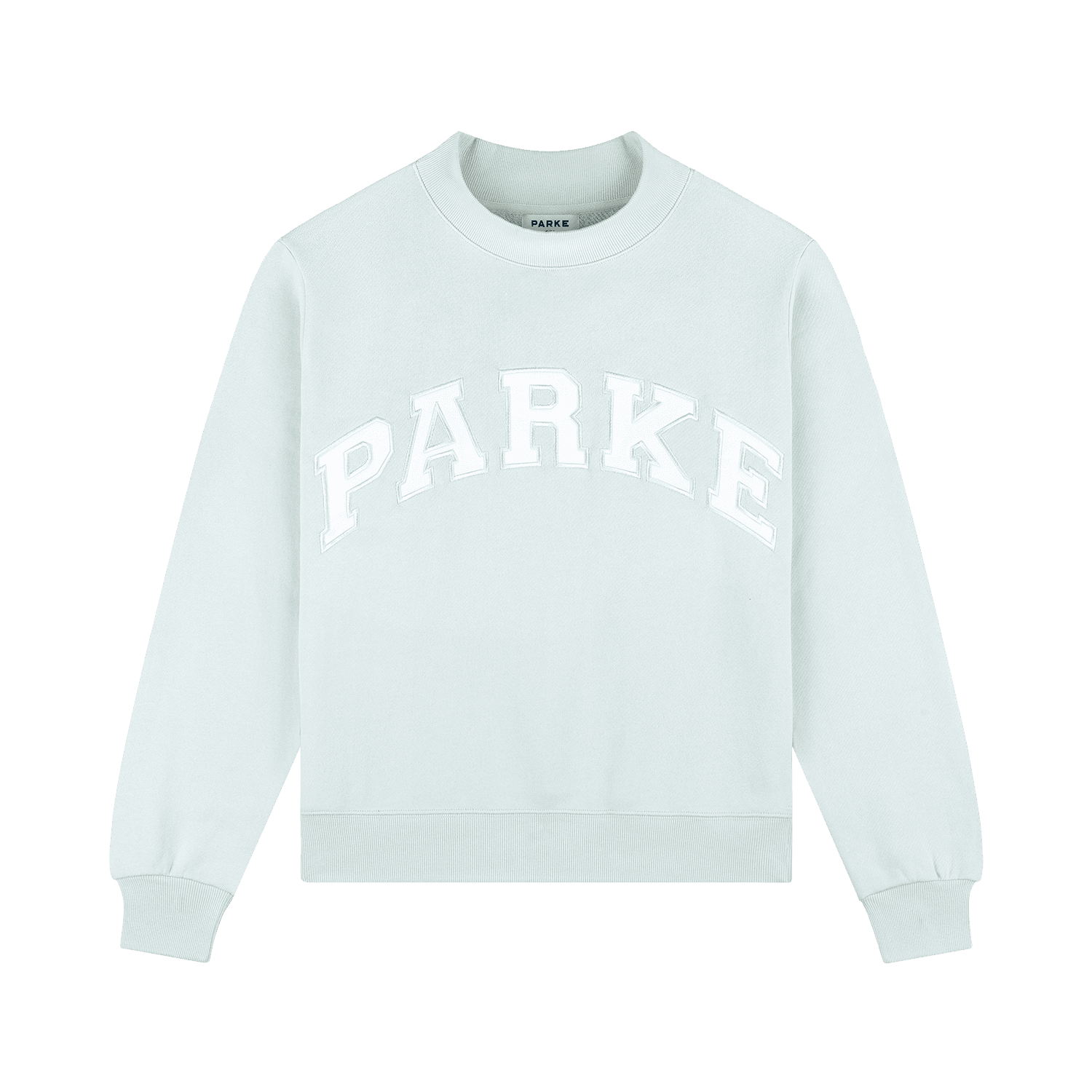 Bridal Varsity Mockneck - Pale Blue + White