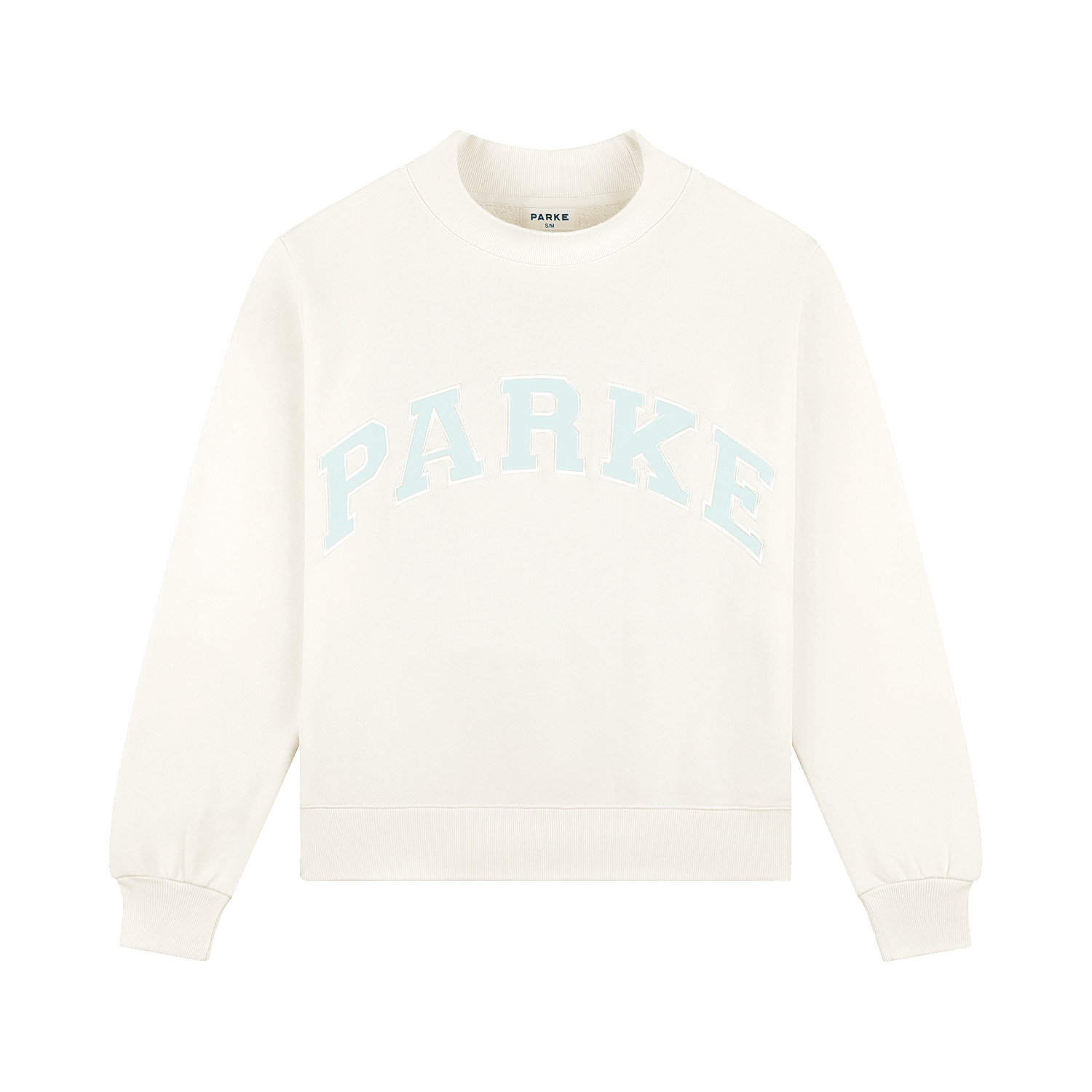 Bridal Varsity Mockneck - Pearl + Pale Blue