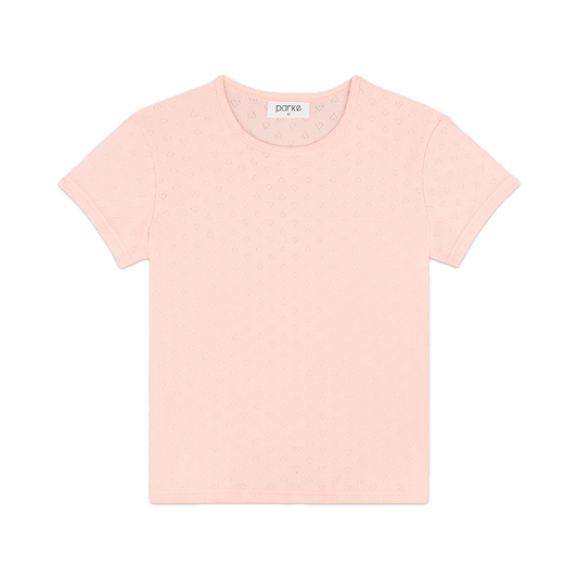 ballet heart pointelle tee flat lay- ballet