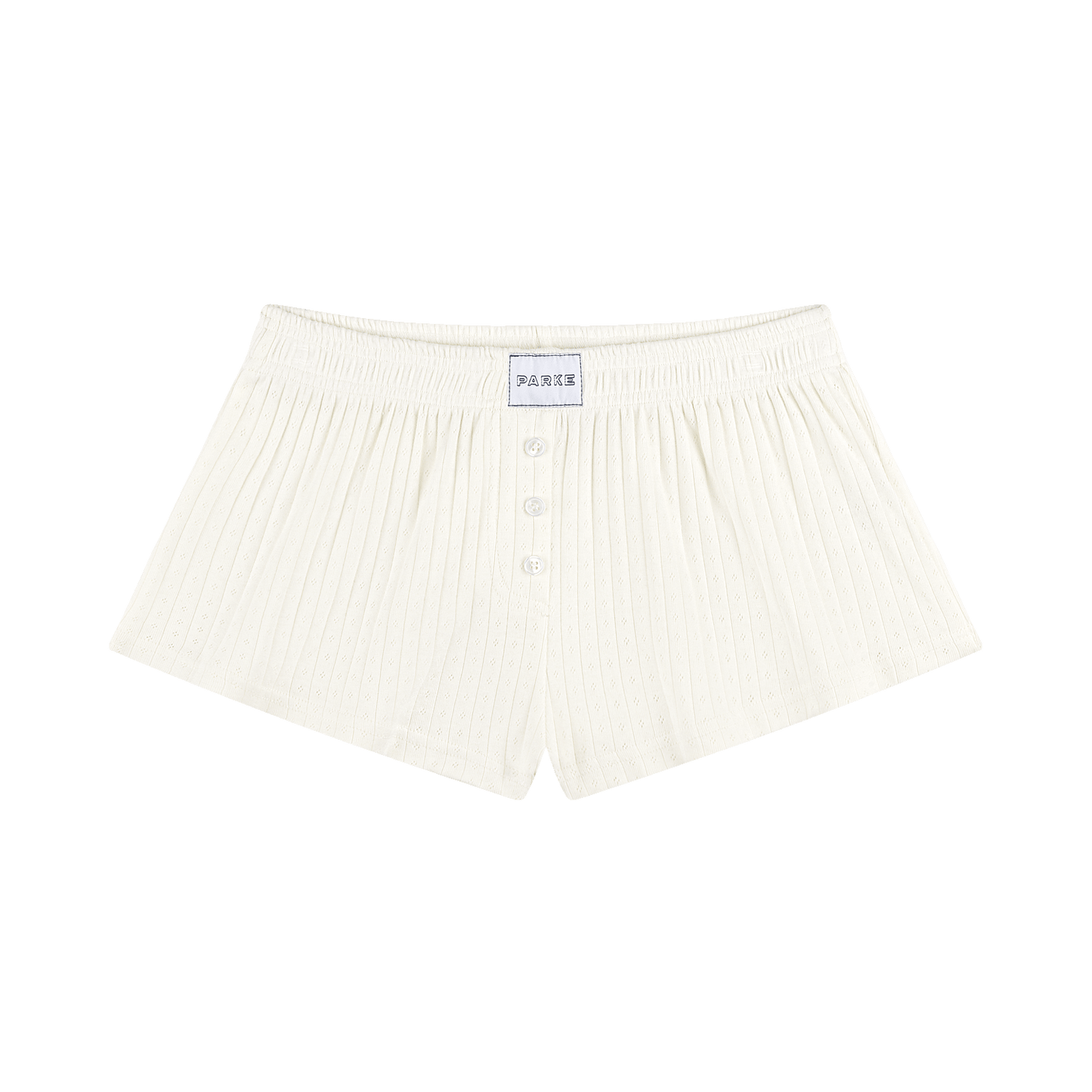 Pointelle Cotton Boxer Shorts - Pearl