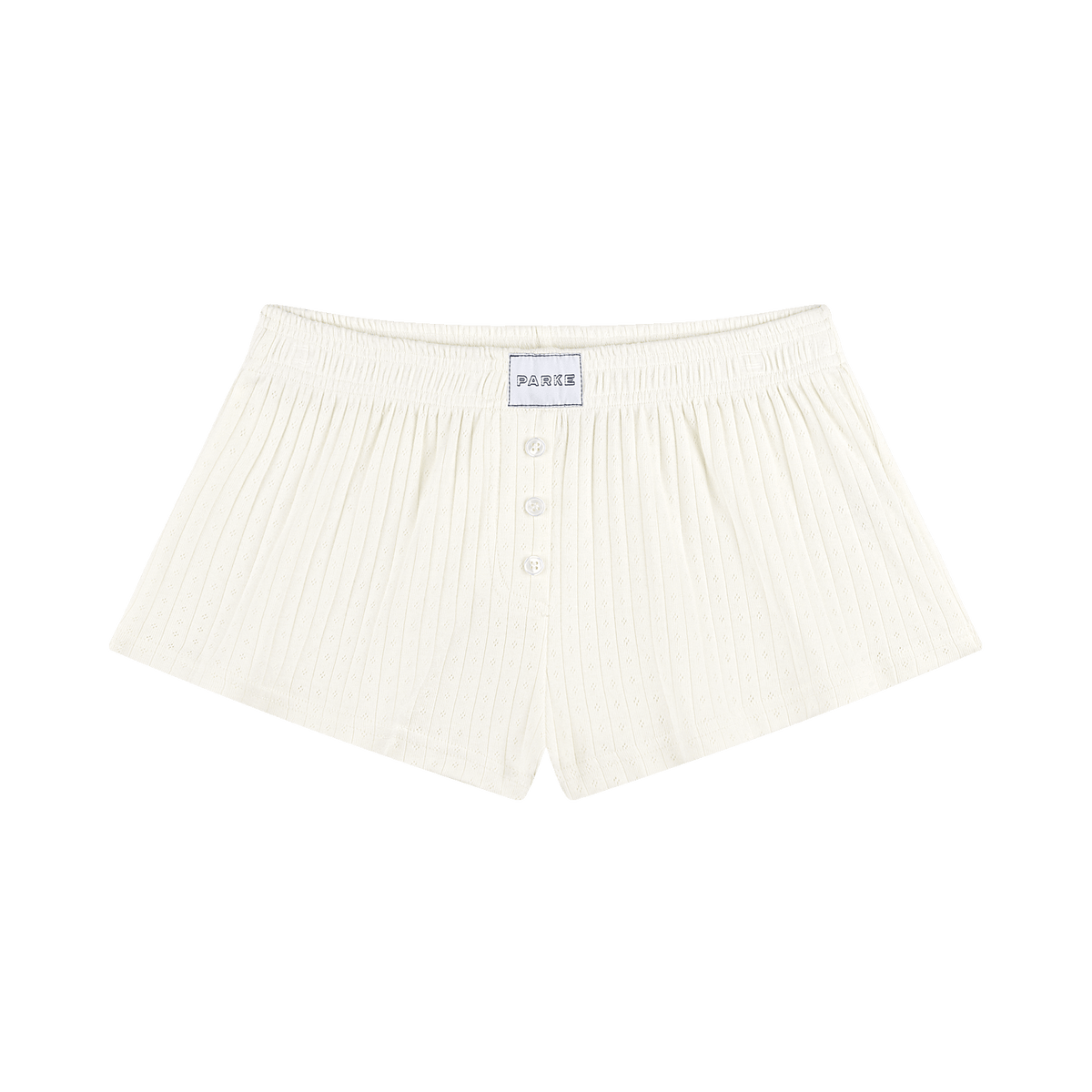 Pointelle Cotton Boxer Shorts Pearl