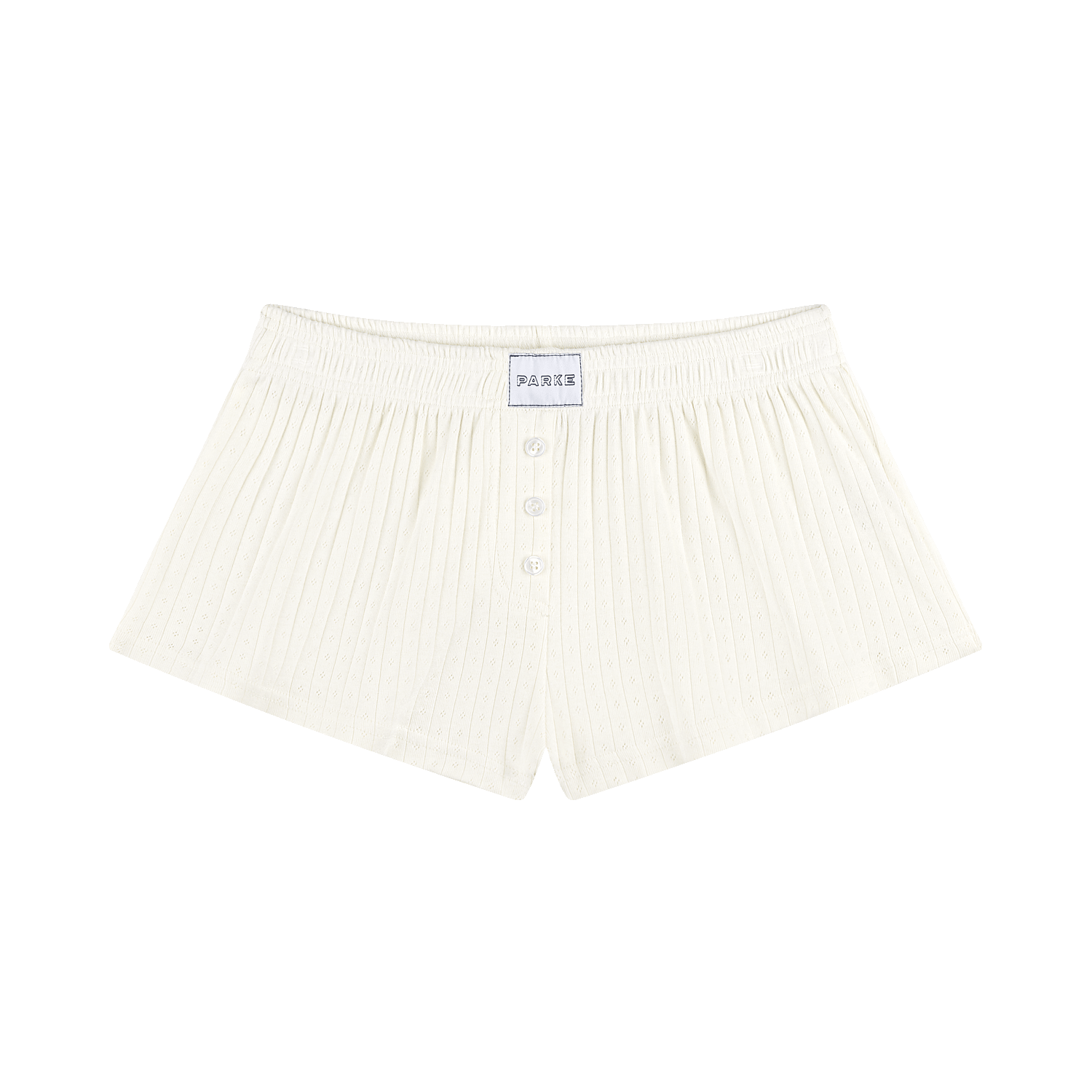 Pointelle Cotton Boxer Shorts - Pearl