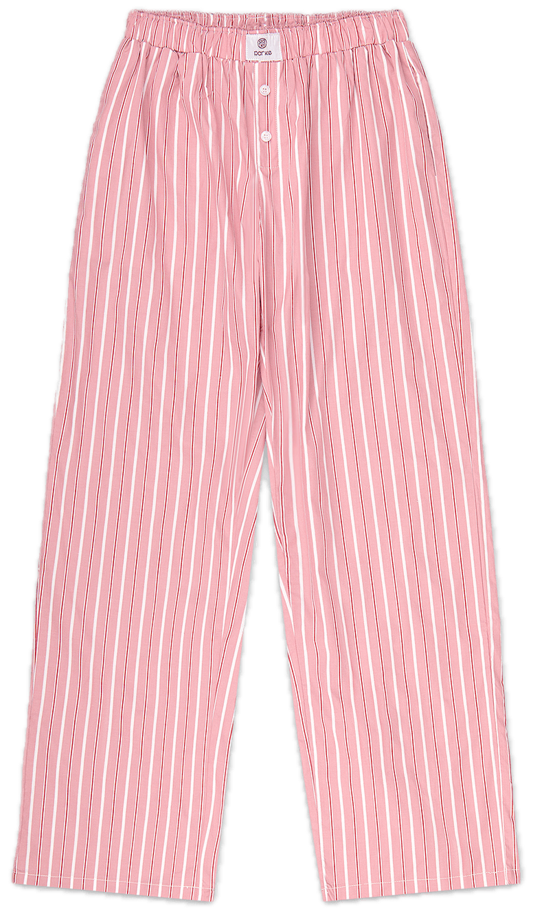 dark pink stripe frill boxer pant flat lay -dark pink stripe